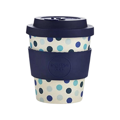 Ecoffee cup // Blue Polka