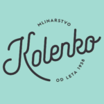 logotip mlinarstva kolenko na modri podlagi